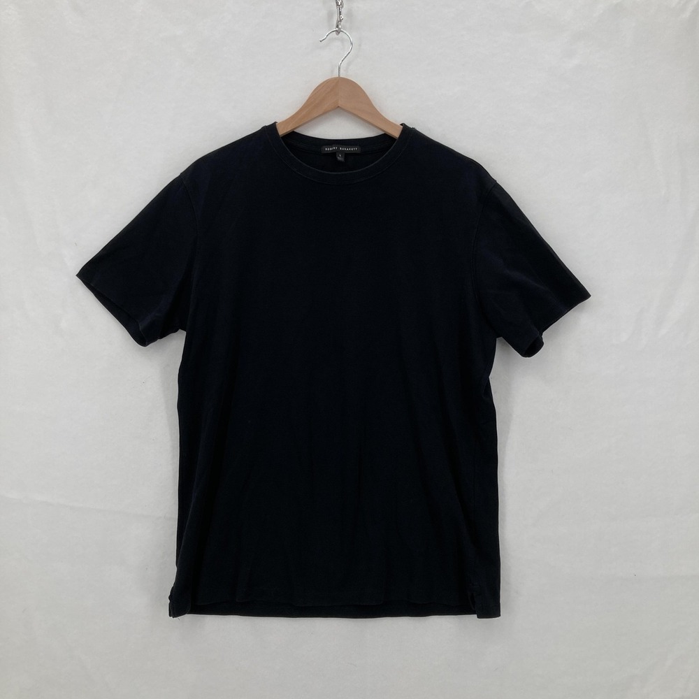 Robert Barakett Shirt Mens Large Black Pima Cotton Barakett Tee Classic Crewneck